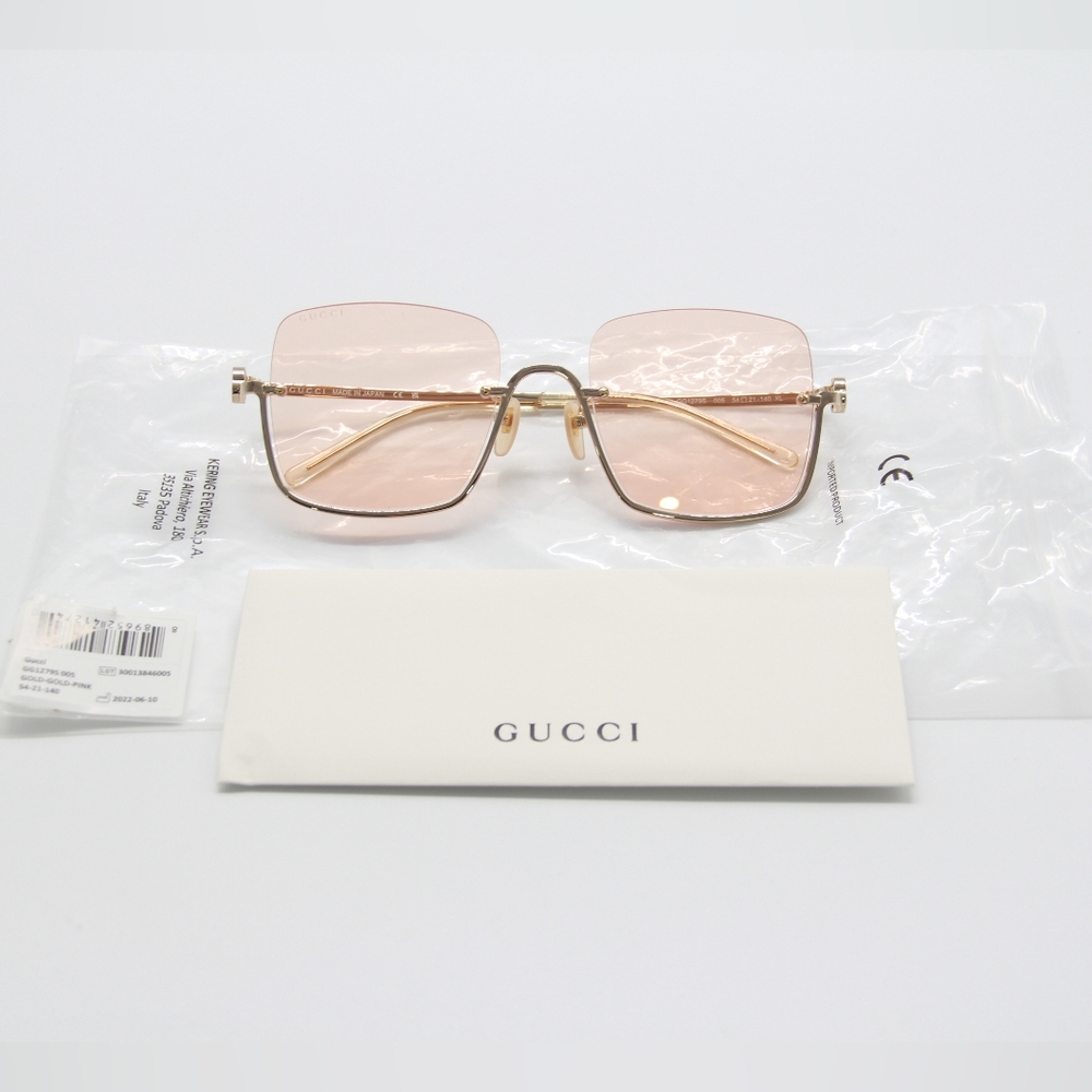 NEW GUCCI SUNGLASSES GG1279S 005 WOMEN PINK EYEWEAR - Picture 11 of 12